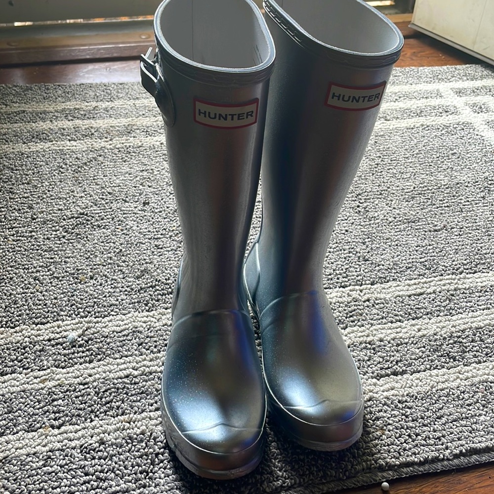Girls Hunter Boots silver